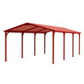 Roter Metall-Carport 6x3 m