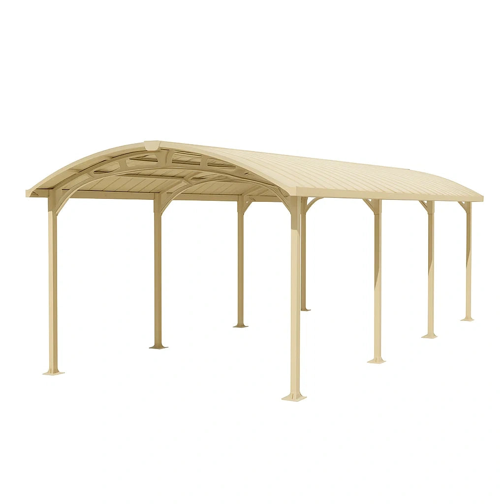 Aluminium Carport Überdachung Beige 6 x 3 m
