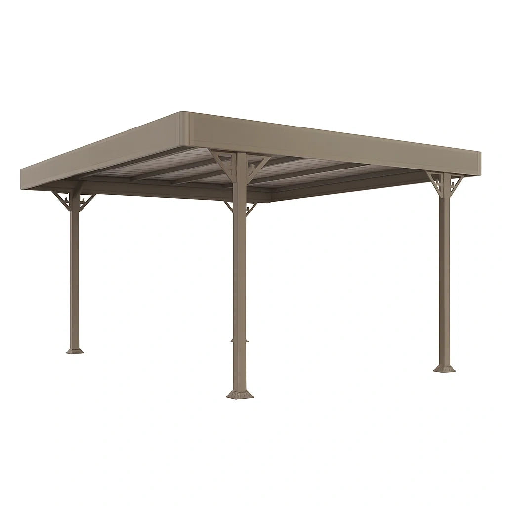 Aluminium Carport mit Polycarbonat Dach 600x300x220 cm Braun