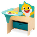 Kinderstuhl mit Ablage, Holz und Kunststoff, Gelb/Grün