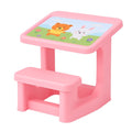 Kinder Schreibtisch mit Hocker aus Kunststoff Rosa