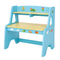 Kindertisch mit Regal MDF Blau Gelb 60x45x65 cm