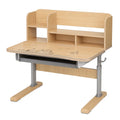 Kinder Schreibtisch aus MDF mit Regalen Hellbraun höhenverstellbar