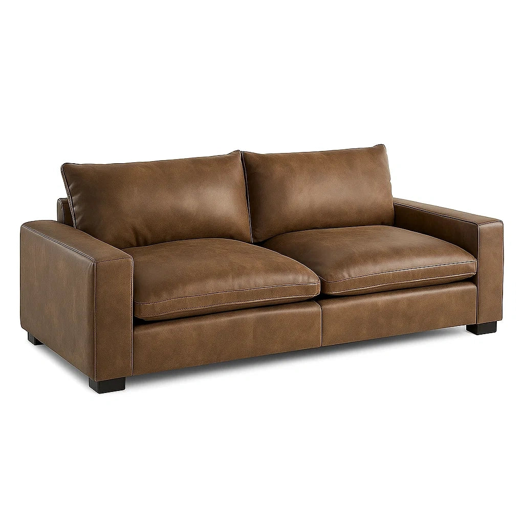 3-Sitzer Sofa Braun Kunstleder 210x90x85 cm