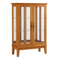 Vitrine Holz Glas Doppelglastüren Eiche 120x40x180cm