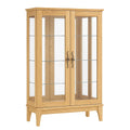 Vitrine aus Eichenholz mit gehärtetem Glas, 2-türig, 110x40x180 cm