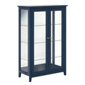 Vitrine mit Glastüren Holz 4 Einlegeböden Blau