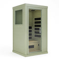 Infrarotkabine Einzelsauna Holz Sicherheitsglas Beige
