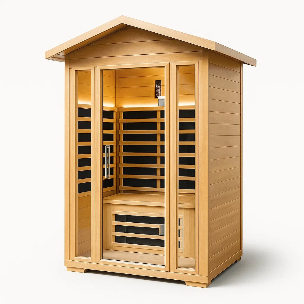 Infrarotkabine aus Hemlock-Holz mit Sicherheitsglas