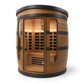 Runde Infrarot-Sauna aus kanadischem Hemlock mit Sicherheitsglas für 2 Personen