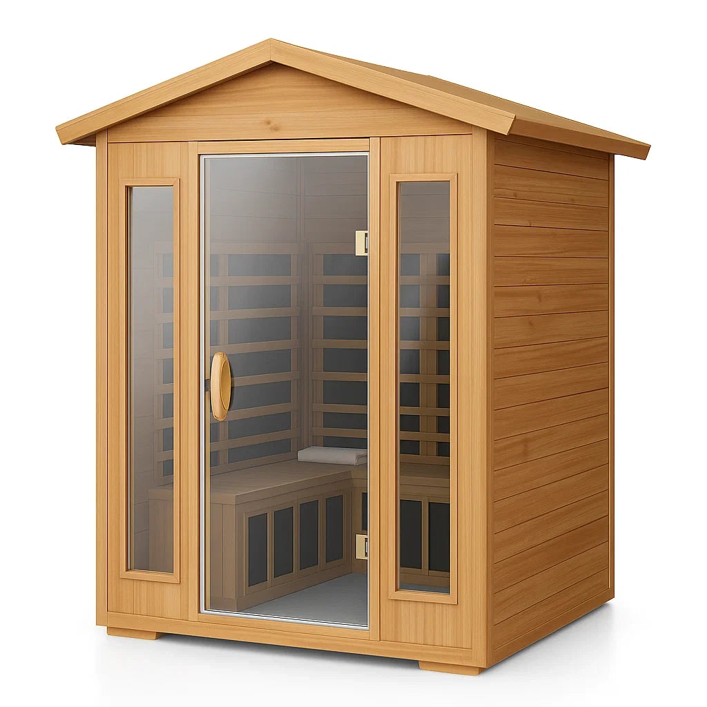 Infrarotsauna aus Zedernholz mit gehärtetem Glas
