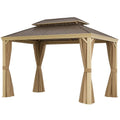 Gartenpavillon Aluminium Polycarbonat Braun/Beige 300x400 cm
