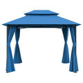 Metallrahmen Pavillon mit Polyesterbezug Blau 3x3 m