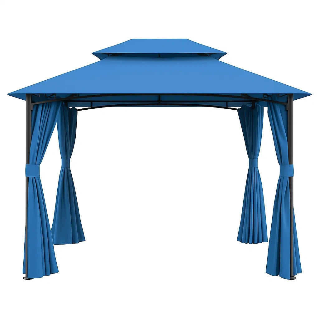 Metallrahmen Pavillon mit Polyesterbezug Blau 3x3 m