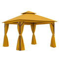 Gartenpavillon Stahl Polyester Gelb 300x400cm