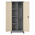 Stahlschrank mit Doppeltür Beige/Grau