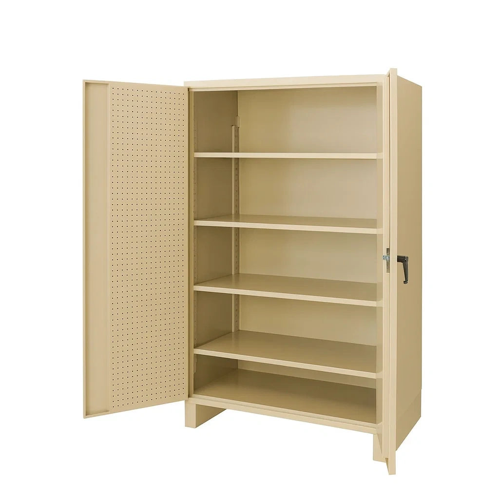 Metallschrank mit perforierten Stahltüren Beige 180 cm