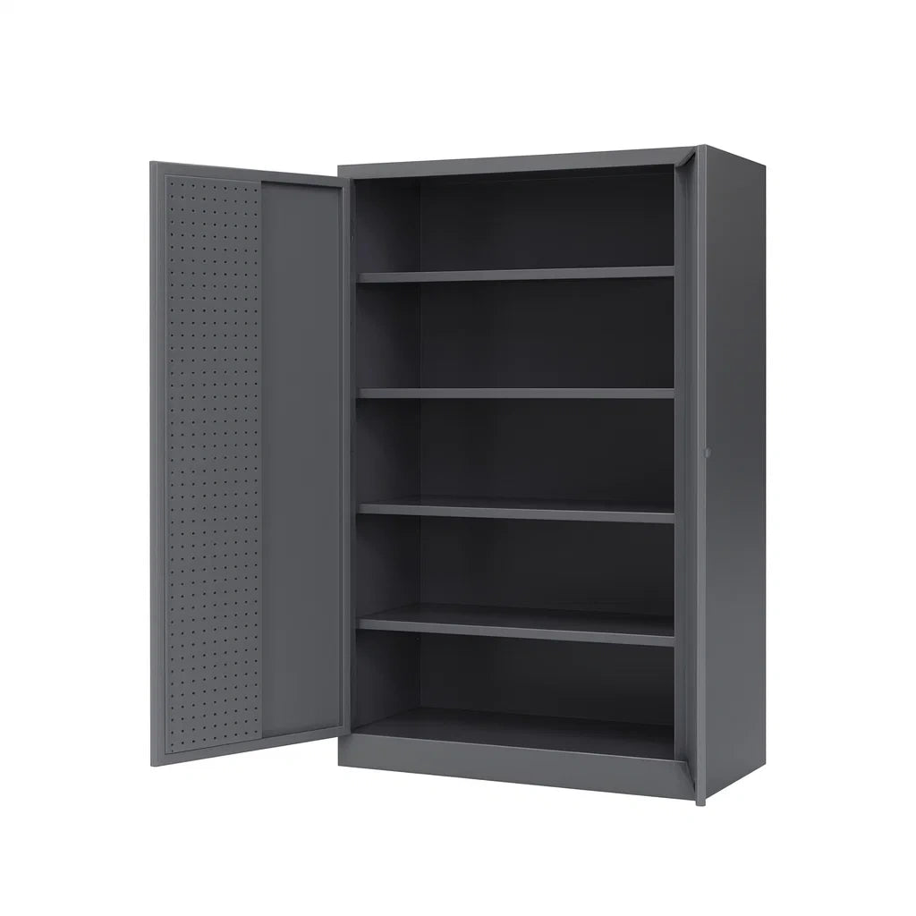 Metallschrank mit Türen Grau 180x90x40cm
